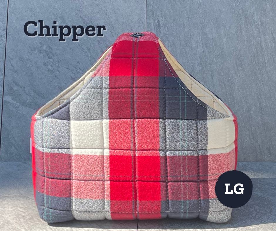 Chip Basket - Log Cabin Plaid - Red, White & Black