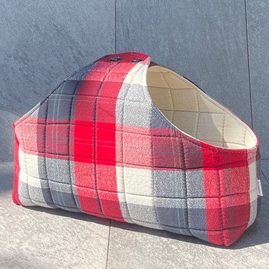 Chip Basket - Log Cabin Plaid - Red, White & Black